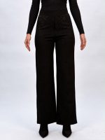 Pantalon colant drept cu ștrasuri negru CATO, croială elegantă