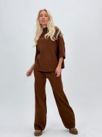 Set pantalon și pulover cu mânecă 3/4 din tricot - imagine 15