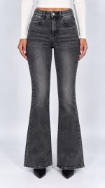 Jeans | Blug evazat gri cu push-up