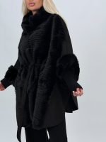 Poncho cu blană și cordon, ansamblu final