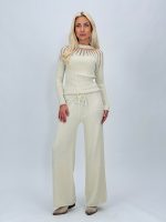 Pantalon din tricot cu străluciri lurex, vedere laterală