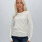 Pulover din tricot cu model torsade și lurex