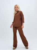 Set pantalon și pulover cu mânecă 3/4 din tricot - imagine 8