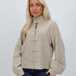 Pulover cardigan cu legături, vedere frontală