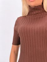 Pulover helancă din jerse rigat - imagine 12