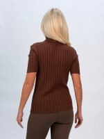 Pulover helancă din jerse rigat - imagine 11