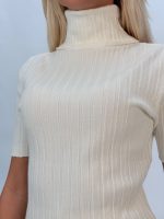 Pulover helancă din jerse rigat - imagine 5
