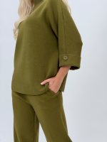 Set pantalon și pulover cu mânecă 3/4 din tricot - imagine 33