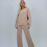 Set pulover și pantalon din tricot cu paiete, vedere frontală