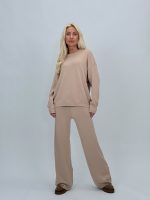 Set pulover și pantalon din tricot cu paiete, vedere frontală