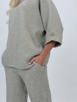 Set pantalon și pulover cu mânecă 3/4 din tricot - imagine 4