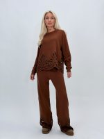 Set pulover și pantalon din tricot cu broderie - imagine 9