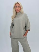 Set pantalon și pulover cu mânecă 3/4 din tricot - imagine 3