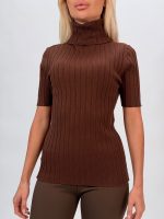 Pulover helancă din jerse rigat - imagine 10