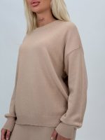 Set pulover și pantalon din tricot cu paiete, detaliu pulover