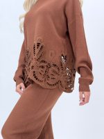Set pulover și pantalon din tricot cu broderie - imagine 13