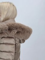Jachetă 3/4 din fâș cu glugă și blană detașabilă - imagine 33