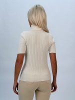 Pulover helancă din jerse rigat - imagine 6