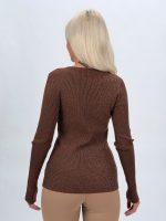 Pulover decupat din lurex cu nasturi aurii - imagine 9