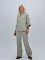 Set pantalon și pulover cu mânecă 3/4 din tricot - imagine 2