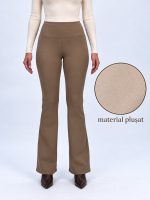 Pantalon colant plușat evazat - imagine 5