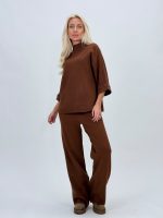 Set pantalon și pulover cu mânecă 3/4 din tricot - imagine 9