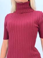 Pulover helancă din jerse rigat - imagine 9
