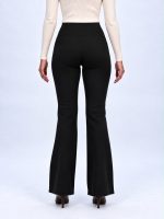 Pantalon colant plușat evazat - imagine 3