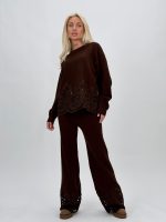 Set pulover și pantalon din tricot cu broderie - imagine 29
