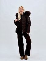 Jachetă din fâș cu glugă și blană detașabilă - imagine 21