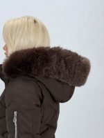 Jachetă din fâș cu glugă și blană detașabilă - imagine 20