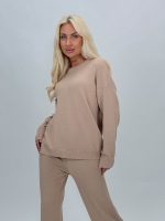 Set pulover și pantalon din tricot cu paiete, vedere laterală