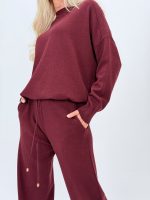 Detaliu material elastic tricot, textură apropiată