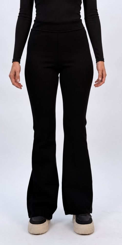 Pantalon colant evazat negru CATO, croială modernă și elegantă