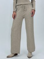 Pantalon alb cu lurex, detaliu străluciri discrete