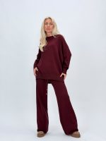 Set femei tricot, detaliu talie pantalon