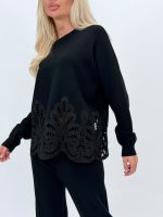 Set pulover și pantalon din tricot cu broderie - imagine 25