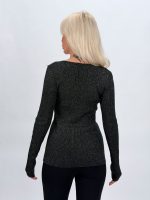 Pulover decupat din lurex cu nasturi aurii - imagine 15
