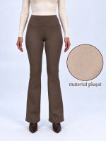 Pantalon colant plușat evazat - imagine 8