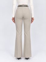Pantalon evazat din jerse cu curea - imagine 12