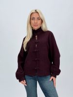 Cardigan femei cu legături, detaliu mâneci