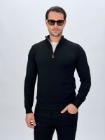 Pulover din tricot cu fermoar scurt - imagine 8