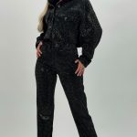 Jeans | Blug Drept negru cu ștras