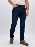 Blugi slim fit bleumarin pentru bărbați, detaliu croială