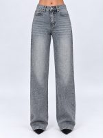 Jeans | Blug Albastru Wide Leg cu ștrasuri - imagine 2