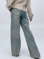 Jeans | Blug wide leg cu ștrasuri - imagine 2