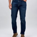 Jeans slim fit bărbați albastru CATO, croială modernă