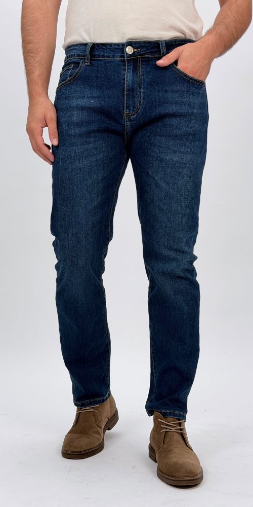 Jeans slim fit bărbați albastru CATO, croială modernă