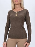 Pulover strălucitor din lurex, vedere frontală