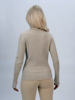 Pulover helancă din jerse rigat - imagine 3